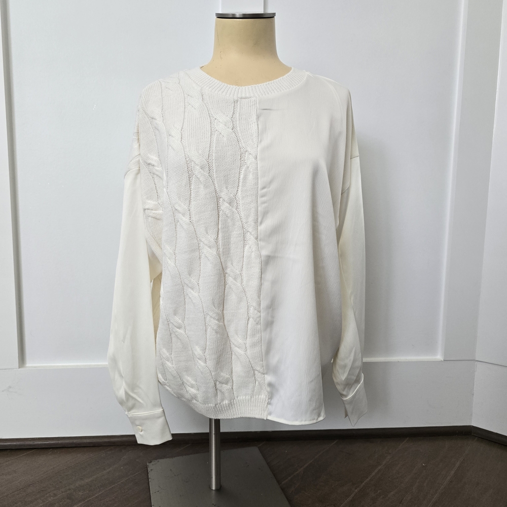 Zara Cream Textured Women's Blouse